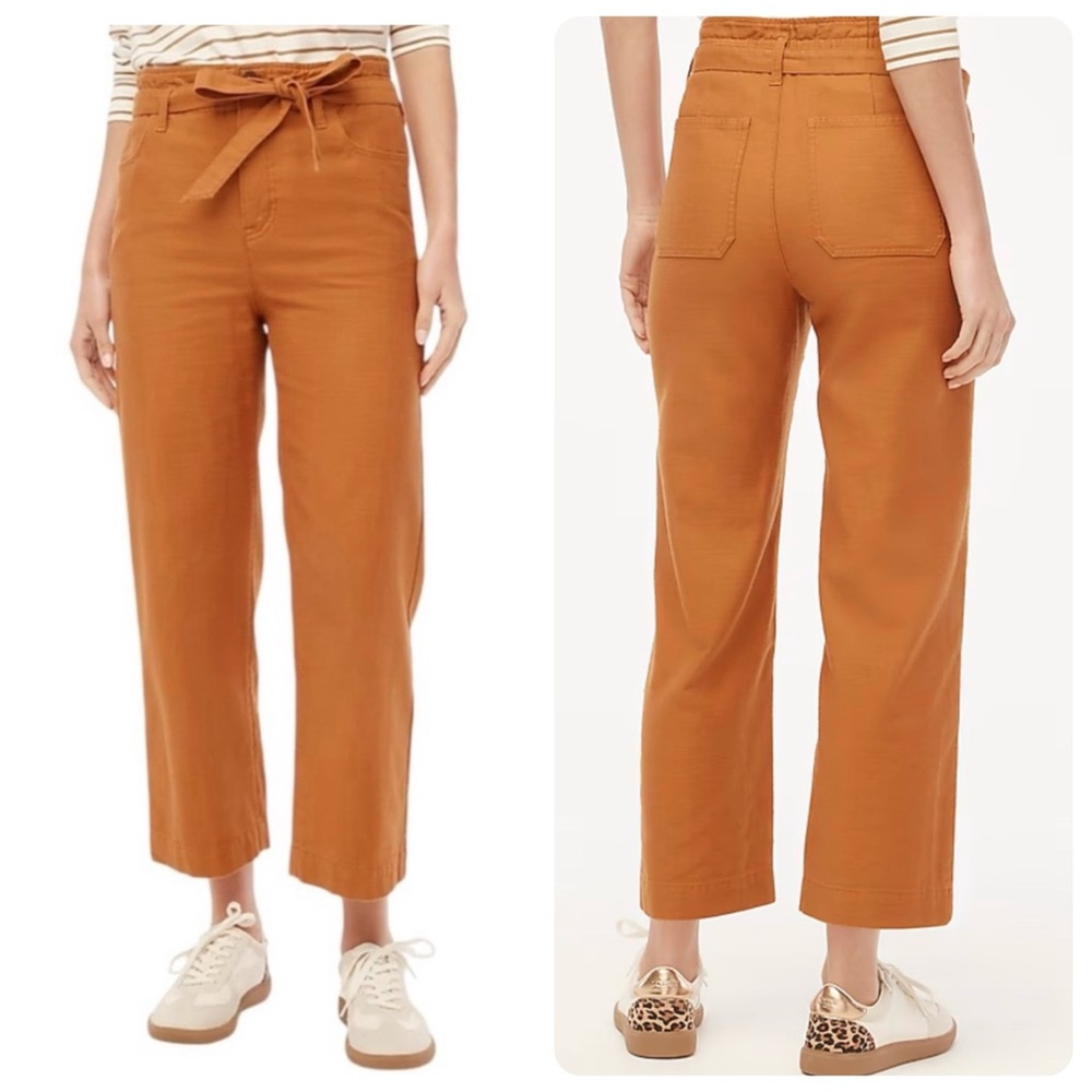 J. Crew Factory Cropped Twill Paper-Bag Pant